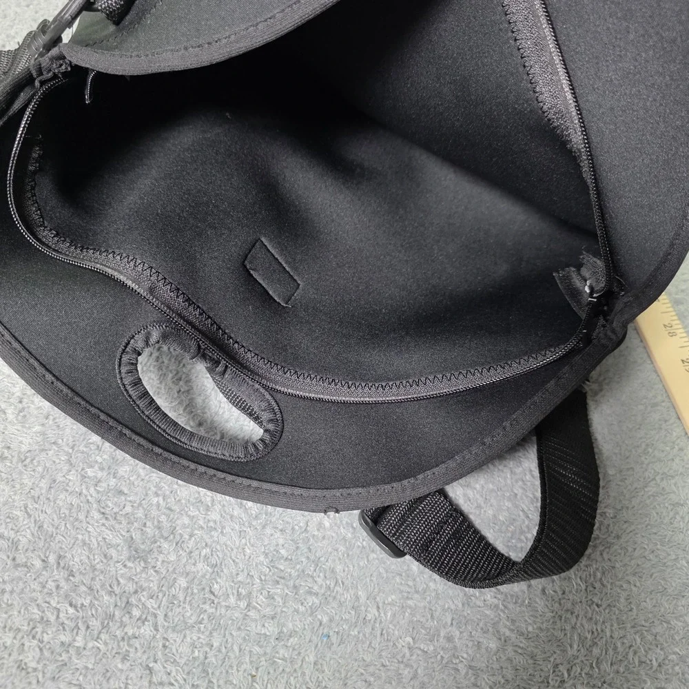 Boeing Lunch or Laptop Messenger Bag Black Neoprene Logo Adjustable Strap